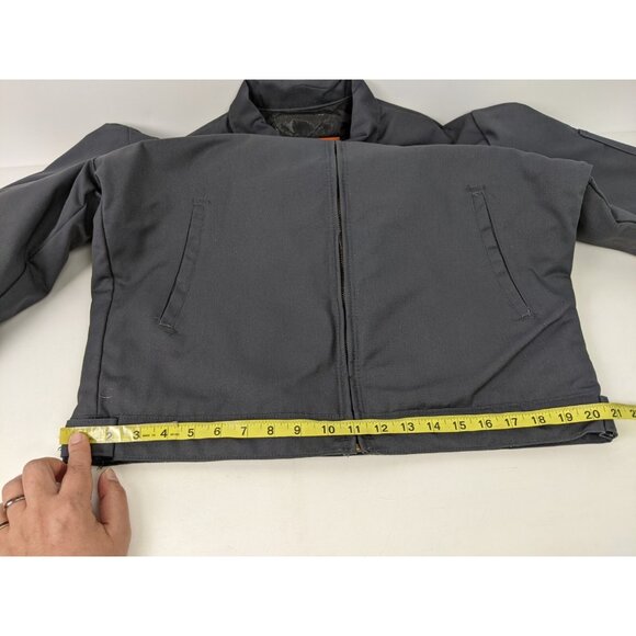 Red Kap Grey Workwear Jacket Mens Size Large Cotton Blend Uniform Work - Picture 8 of 10